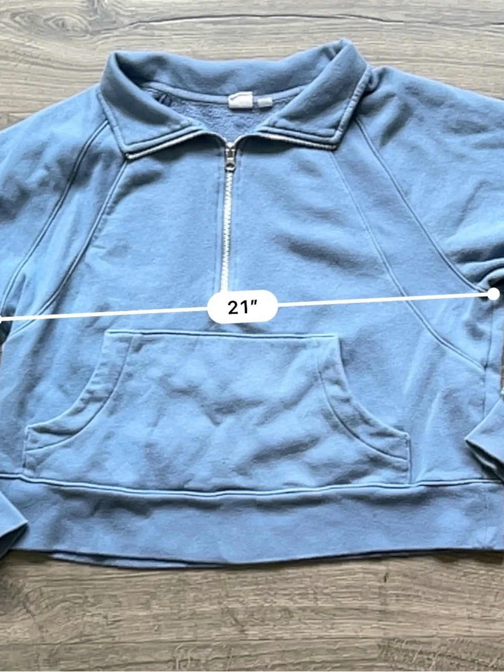GAP Dusty Blue Half-Zip Cowl Sweatshirt - Picture 6 of 8